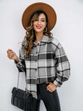 Plaid Button-Down Jacket - Trendsi - Flyclothing LLC
