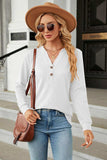 V-Neck Long Sleeve Blouse - Trendsi - Flyclothing LLC