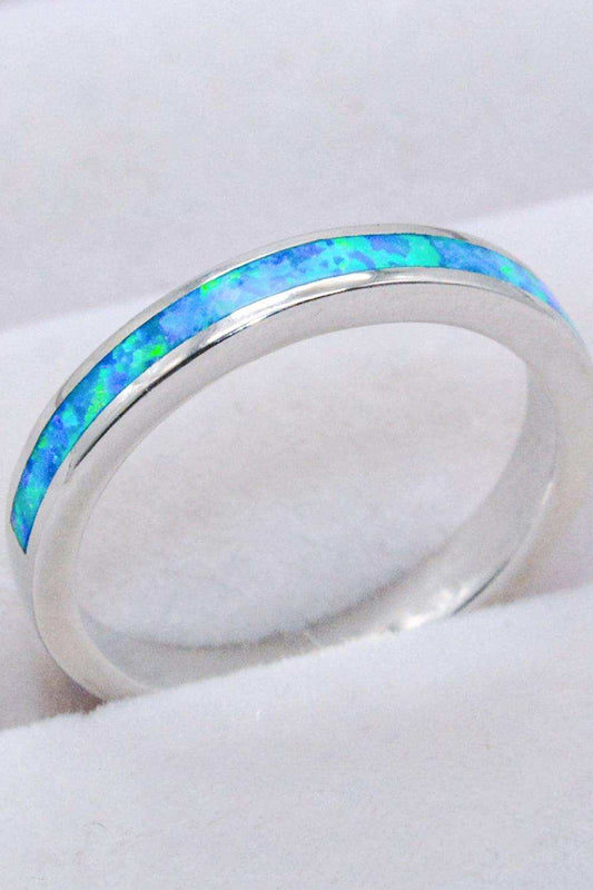 925 Sterling Silver Opal Ring in Sky Blue - Trendsi - Flyclothing LLC