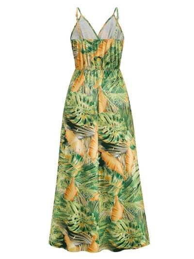 Printed Surplice Spaghetti Strap Dress - Trendsi - Flyclothing LLC
