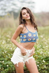 Floral Crochet Cropped Cami - Trendsi - Flyclothing LLC