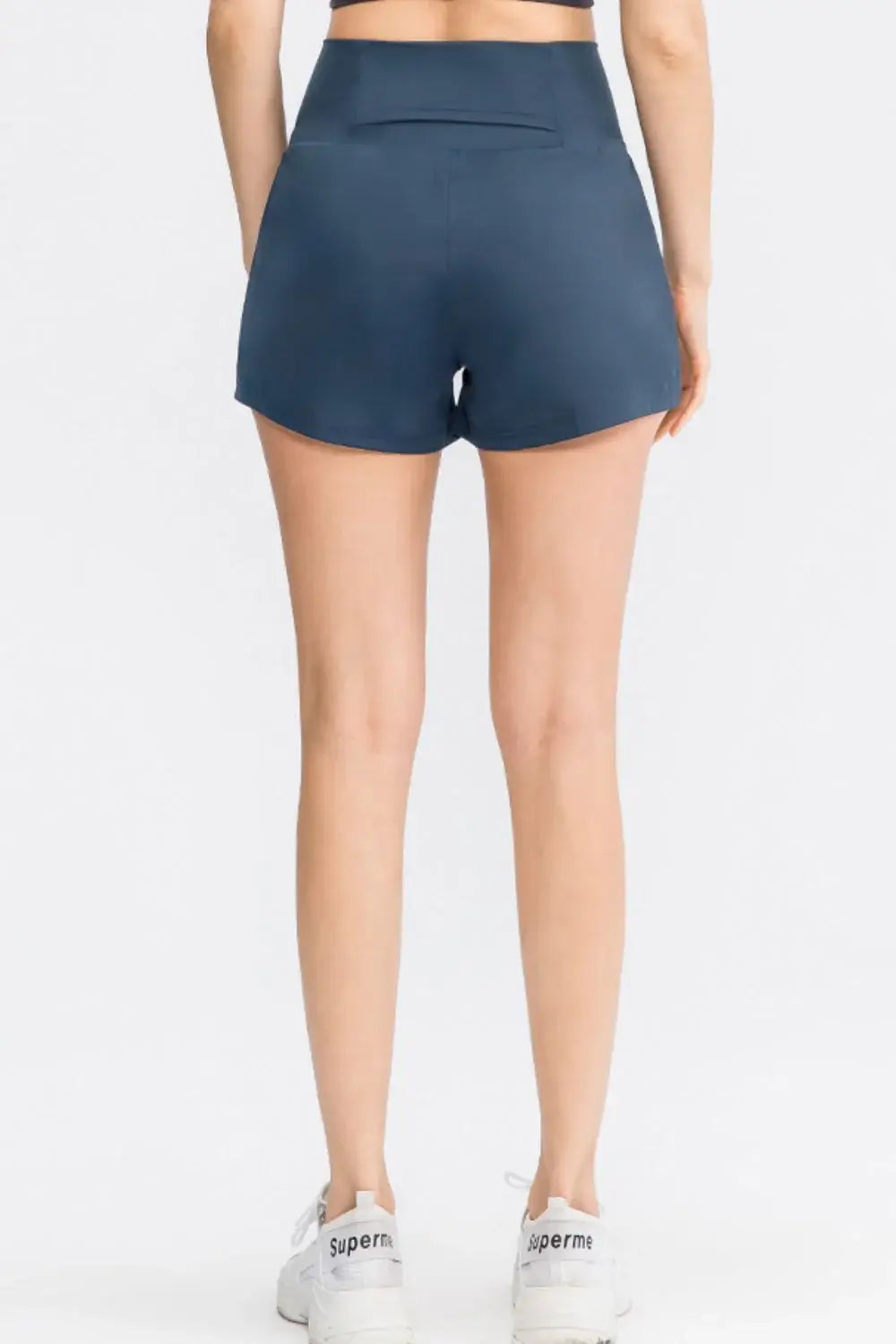 Wide Waistband Sports Shorts with Pockets - Trendsi - Flyclothing LLC