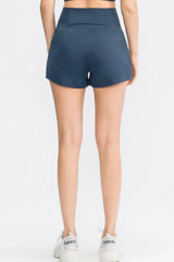 Wide Waistband Sports Shorts with Pockets - Trendsi - Flyclothing LLC