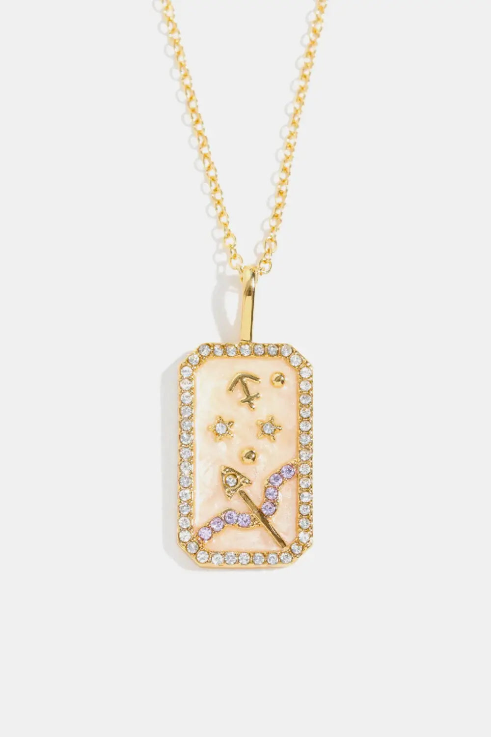 Rhinestone Constellation Pendant Copper Necklace - Trendsi - Flyclothing LLC