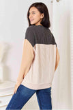 Double Take Color Block Dropped Shoulder T-Shirt - Trendsi