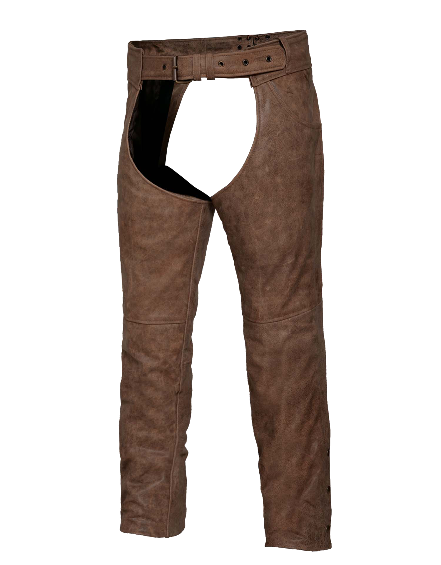 Unik International Mens Brown jean Pocket Leather Chaps