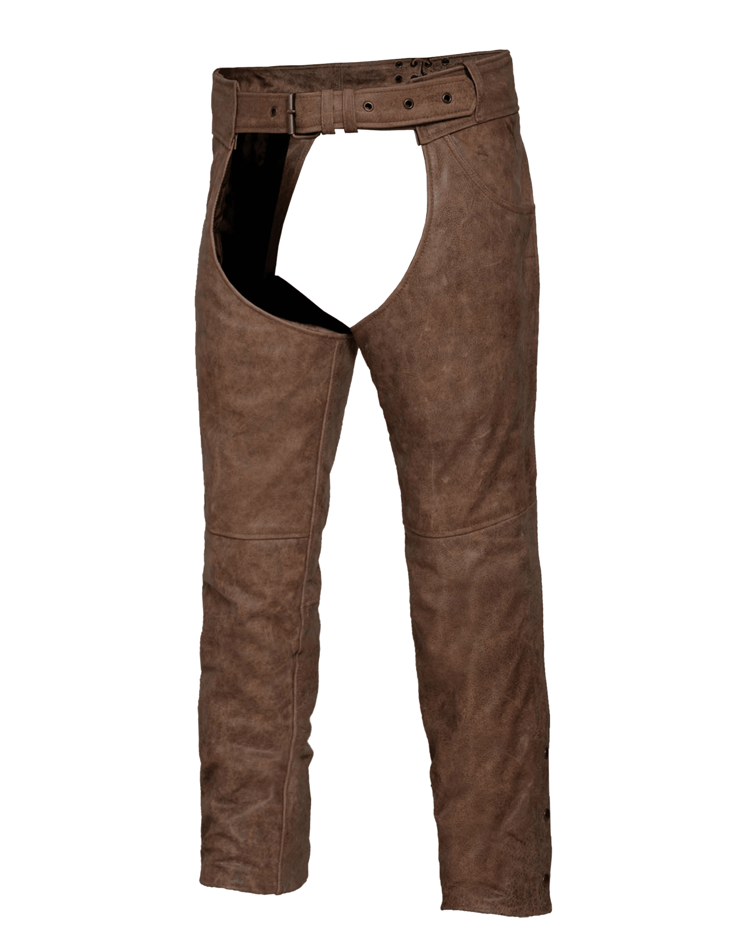 Unik International Mens Brown jean Pocket Leather Chaps