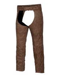 Unik International Mens Brown jean Pocket Leather Chaps