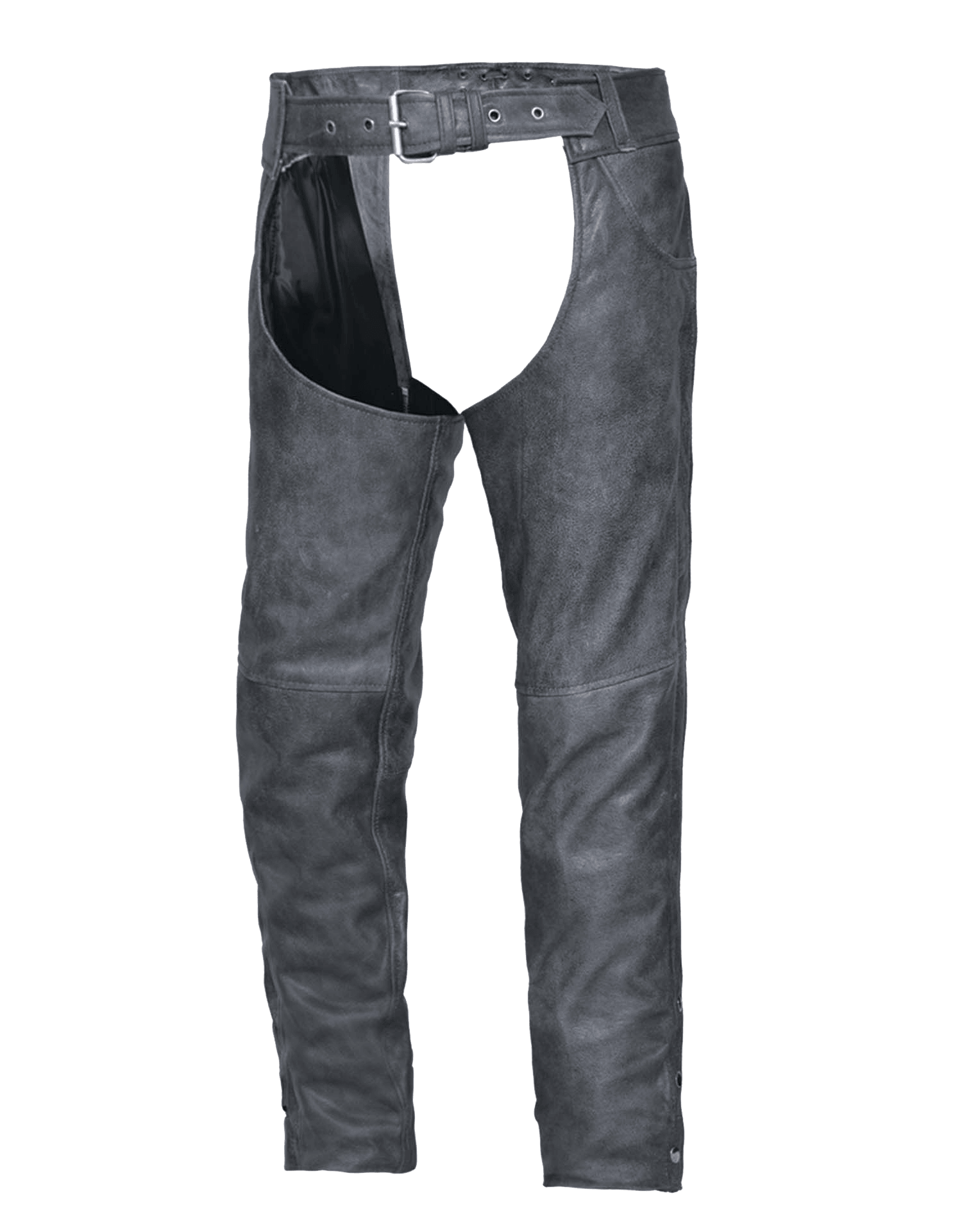 Unik International Mens Gray Jean Pocket Leather Chaps