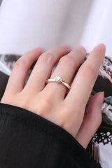 Moissanite 925 Sterling Silver Heart Solitaire Ring - Trendsi - Flyclothing LLC