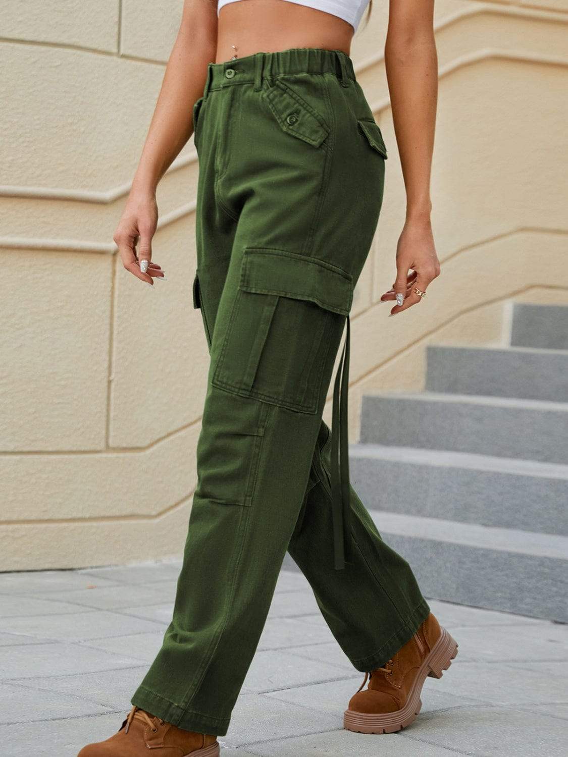 Mid-Rise Waist Straight Jeans with Pockets - Trendsi - Flyclothing LLC