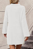Johnny Collar Drop Shoulder Sweater Dress - Trendsi