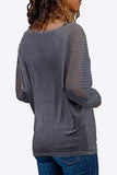V-Neck Long Raglan Sleeve Top - Trendsi - Flyclothing LLC