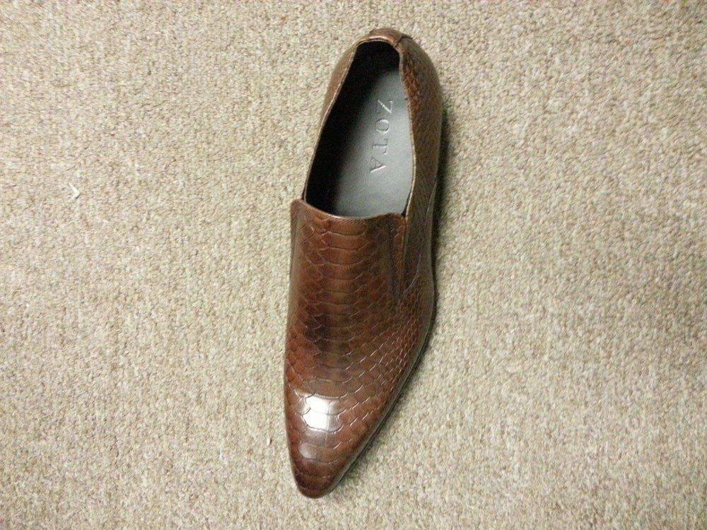 Zota Brown Exotic Print Slip On Shoe - Zota Shoes - Flyclothing LLC