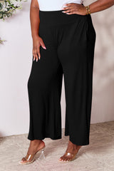 Double Take Full Size Smocked Wide Waistband Wide Leg Pants - Trendsi