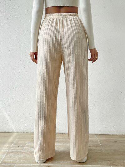 Drawstring Wide Leg Pants - Trendsi