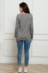 Basic Bae Full Size Round Neck Long Sleeve Top - Trendsi - Flyclothing LLC