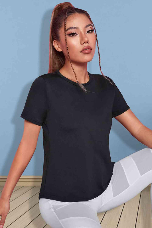 Round Neck Short Sleeve T-Shirt - Trendsi