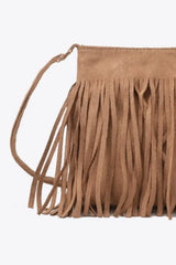 PU Leather Crossbody Bag with Fringe - Trendsi - Flyclothing LLC