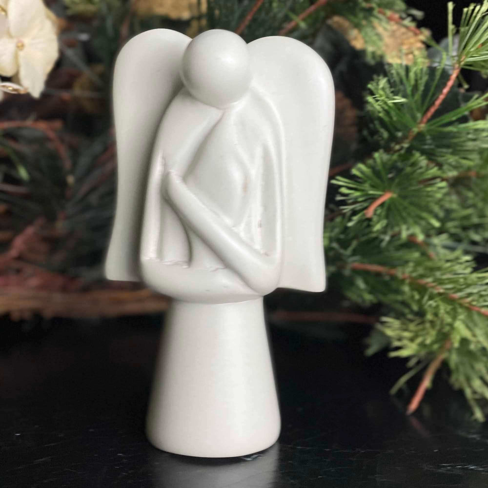 Angel Soapstone Sculpture with Eternal Light - SMOLArt - Flyclothing LLC