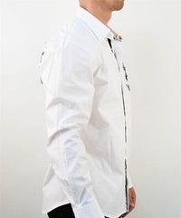 Rebel Spirit Mens White Long Sleeve Shirt - Flyclothing LLC