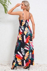 Printed Surplice Maxi Cami Dress - Trendsi