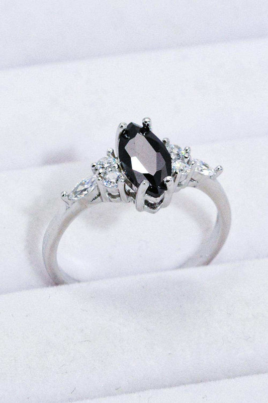 925 Sterling Silver Black Agate Ring - Trendsi - Flyclothing LLC