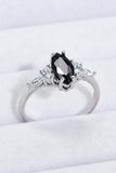 925 Sterling Silver Black Agate Ring - Trendsi