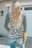 Striped Buttoned Long Sleeve Top - Trendsi - Flyclothing LLC