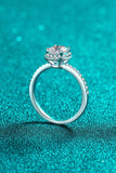 1 Carat Moissanite 925 Sterling Silver Halo Ring - Trendsi - Flyclothing LLC