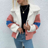 Color Block Button Down Collared Jacket - Trendsi - Flyclothing LLC