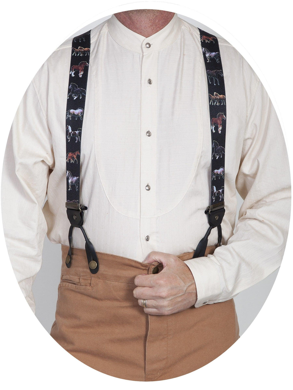 Scully Our elastic suspender with a fun horse print - Flyclothing LLC