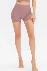 Slim Fit Wide Waistband Sports Shorts - Trendsi - Flyclothing LLC