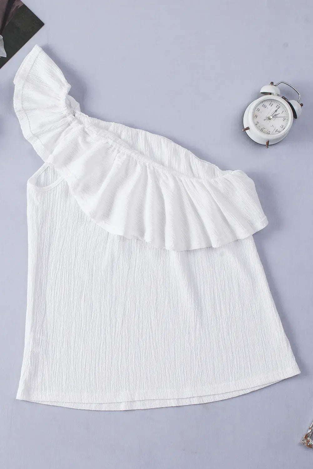 Ruffled One-Shoulder Tank - Trendsi - Flyclothing LLC