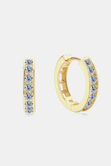 Moissanite 925 Sterling Silver Huggie Earrings - Trendsi - Flyclothing LLC