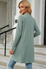 Open Front Long Sleeve Cardigan - Trendsi - Flyclothing LLC