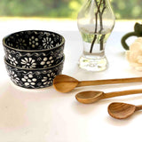 Set of 2 Encantada Handmade Pottery Appetizer & Dip Bowl, Ink - Encantada - Flyclothing LLC