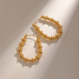 Gold-Plated Stainless Steel Hoop Earrings - Trendsi