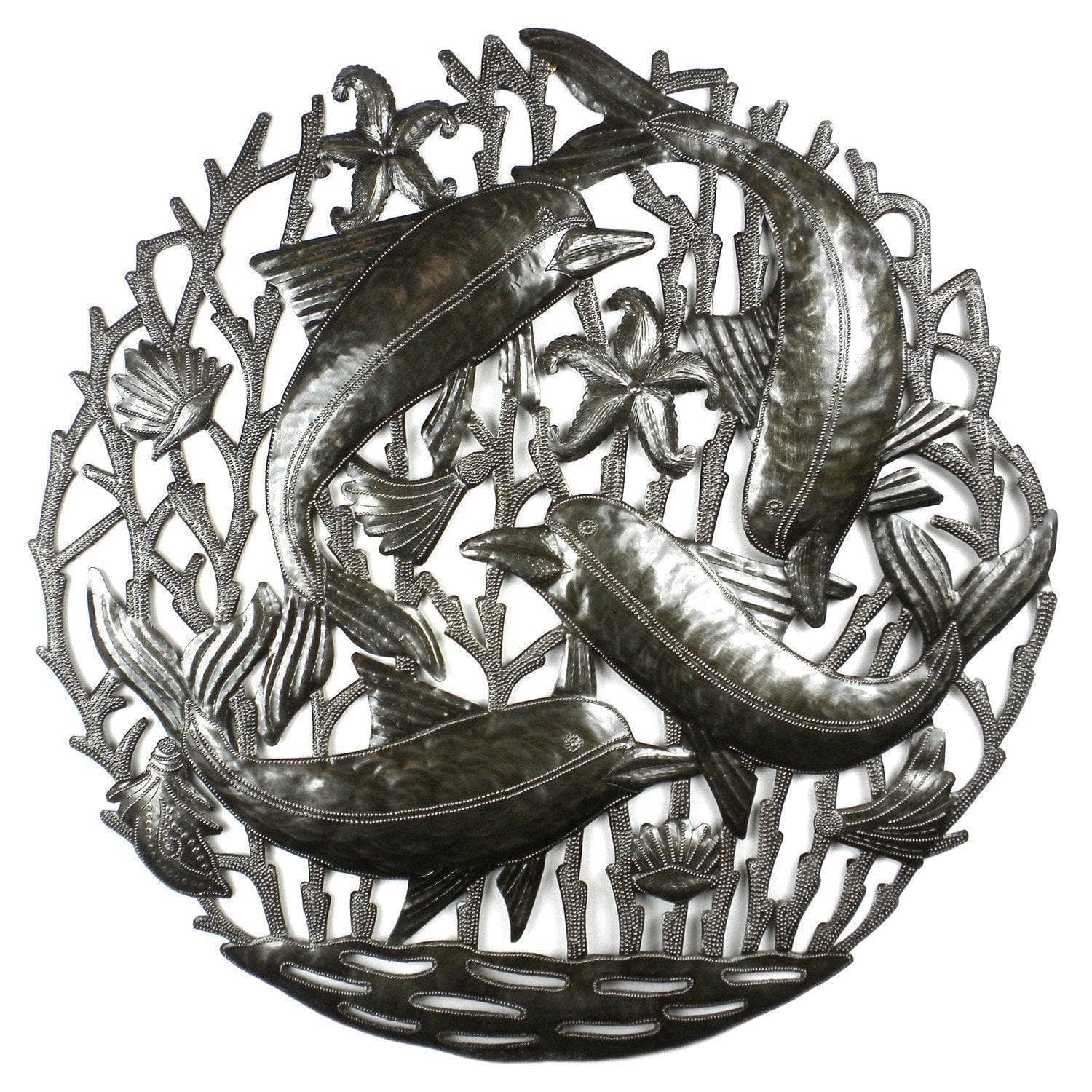 Pod of Dolphins Metal Wall Art - Croix des Bouquets - Croix des Bouquets
