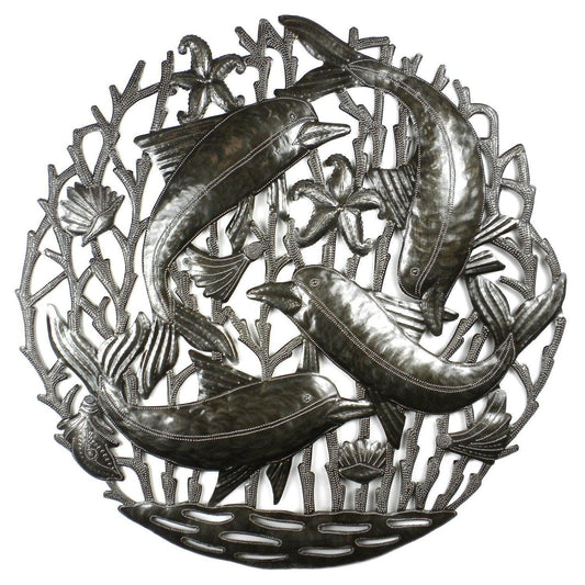 Pod of Dolphins Metal Wall Art - Croix des Bouquets - Flyclothing LLC