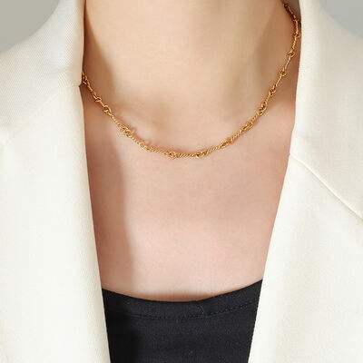 Titanium Steel Chain Link Necklace - Trendsi - Flyclothing LLC
