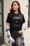 Simply Love Full Size ROCK & ROLL Short Sleeve T-Shirt - Trendsi - Flyclothing LLC
