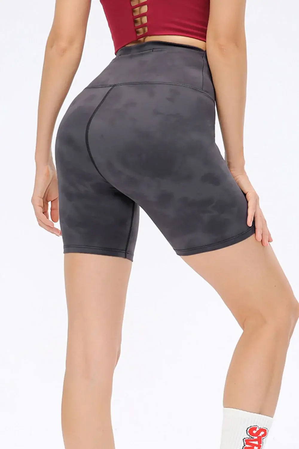 Wide Waistband Sports Shorts - Trendsi - Flyclothing LLC