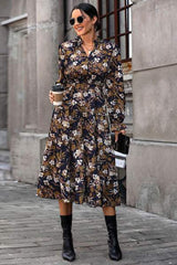 Floral Flounce Sleeve Tiered Dress - Trendsi - Flyclothing LLC