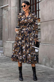 Floral Flounce Sleeve Tiered Dress - Trendsi