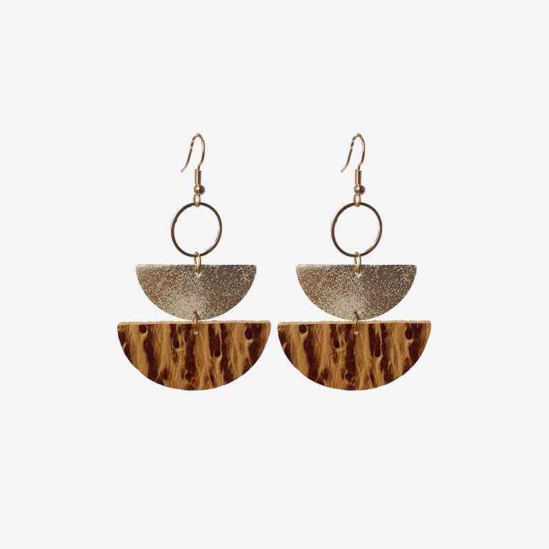 PU Semicircle Drop Earrings - Trendsi