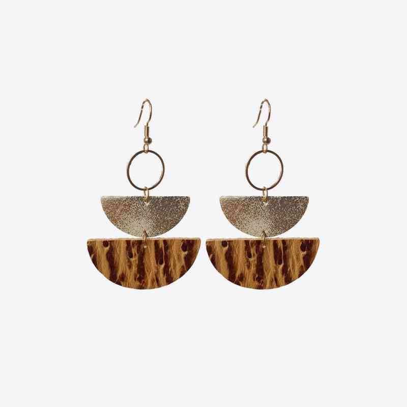 PU Semicircle Drop Earrings - Trendsi - Flyclothing LLC