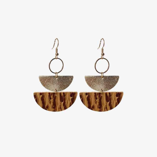 PU Semicircle Drop Earrings - Trendsi