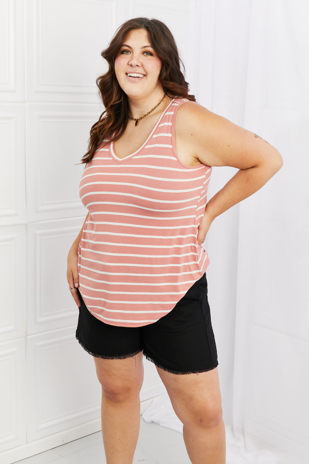 Zenana Find Your Path Full Size Sleeveless Striped Top – Flyclothing LLC