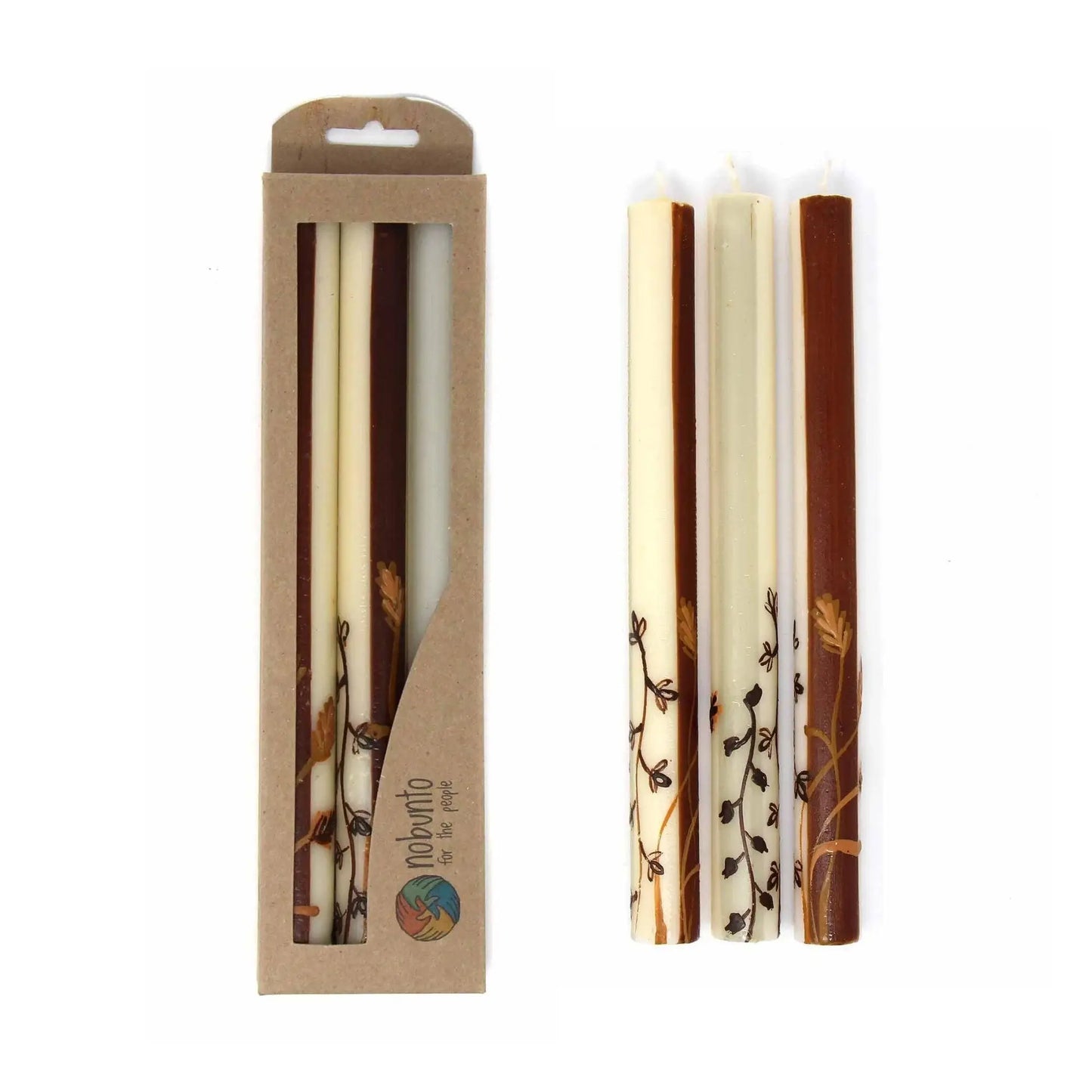 Tall Hand Painted Candles - Three in Box - Kiwanja Design - Nobunto - Nobunto - Flyclothing LLC